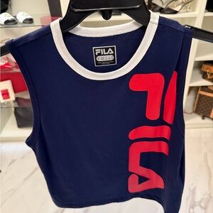 NWOT FILA Women's Top in Navy with Red Logo SzM